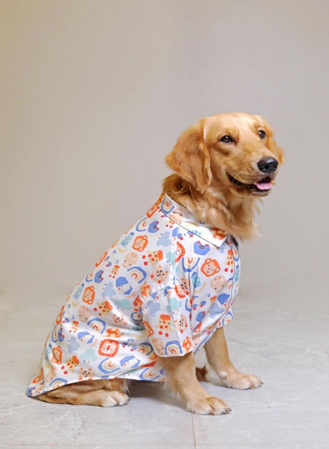 15 BUTTONS Rayon Multi Colour Animal Kingdom Printed Dog Shirt | Full Grown Dogs, Husky, Rottweiler, Saint Bernard | Summer Pet Shirt | Super Soft Light Weight | Comfortable Dog Clothing(3XL) - Image 2